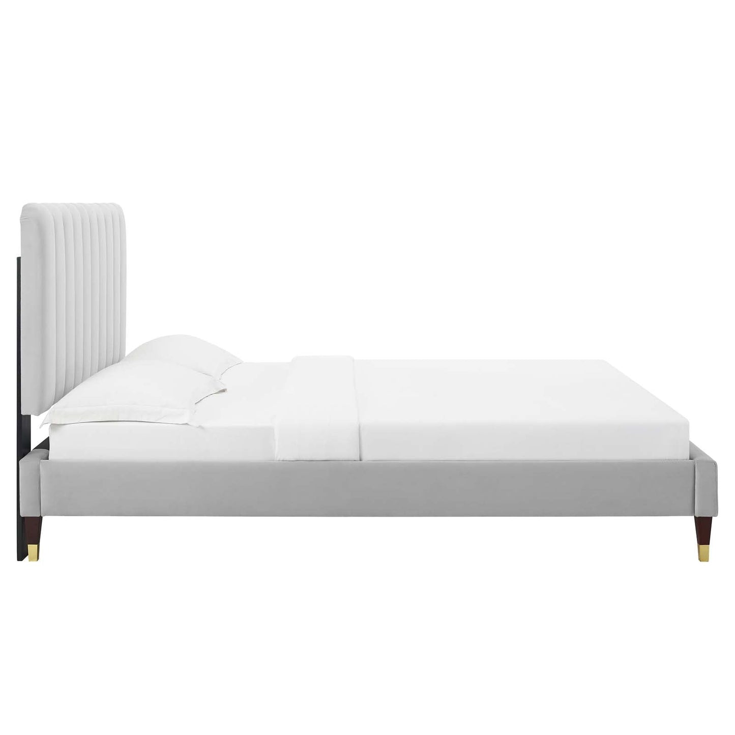 Reagan King Performance Velvet Platform Bed By Modway - MOD-7077 | Beds | Modishstore - 43