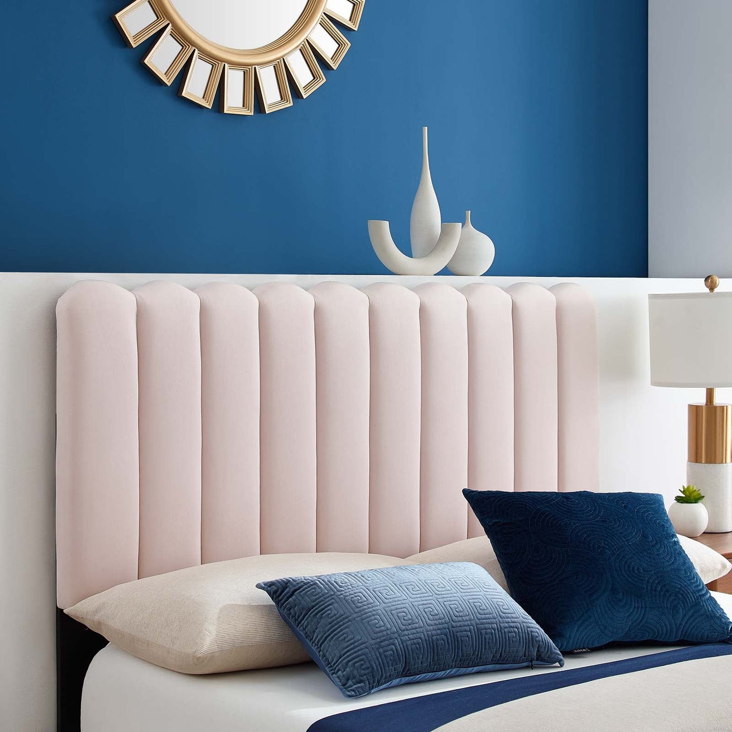 Reagan King Performance Velvet Platform Bed By Modway - MOD-7077 | Beds | Modishstore - 88