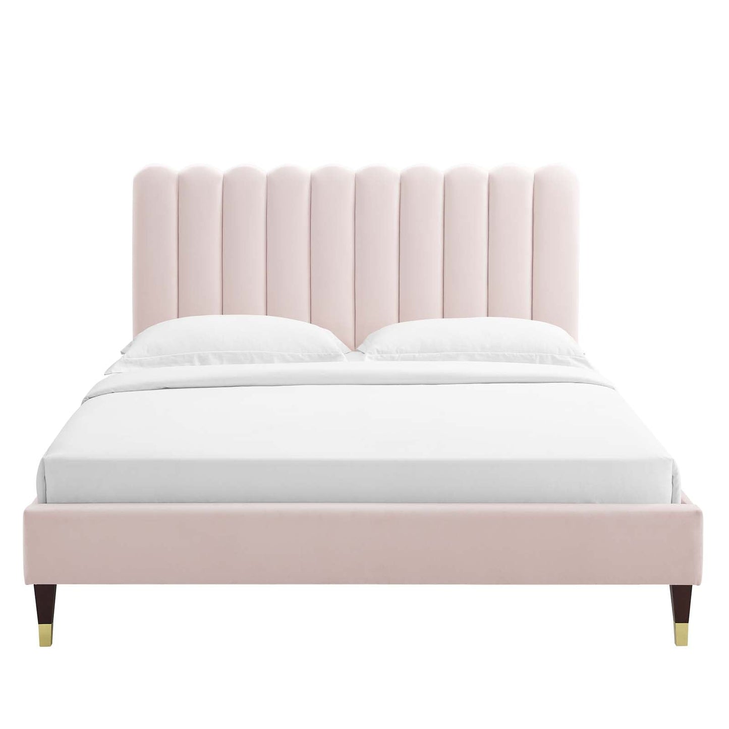 Reagan King Performance Velvet Platform Bed By Modway - MOD-7077 | Beds | Modishstore - 92