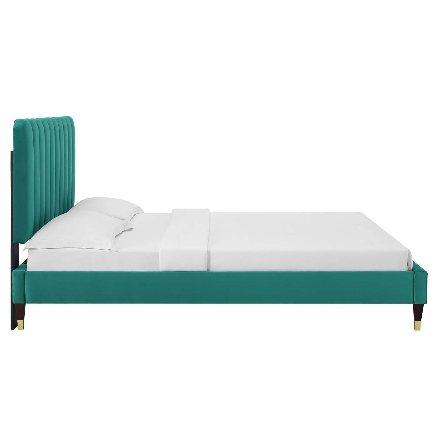 Reagan King Performance Velvet Platform Bed By Modway - MOD-7077 | Beds | Modishstore - 107