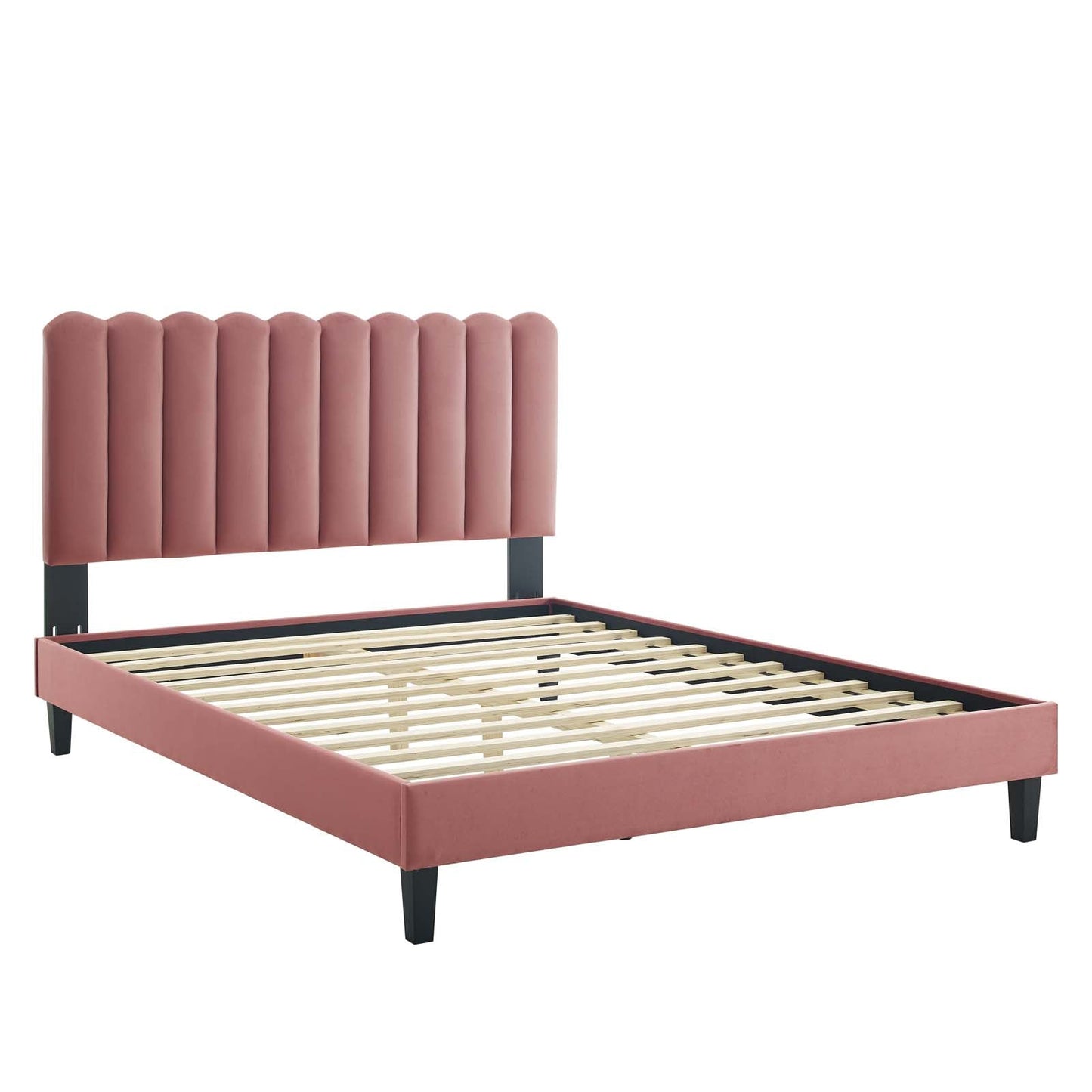 Reagan King Performance Velvet Platform Bed By Modway - MOD-7078 | Beds | Modishstore - 26
