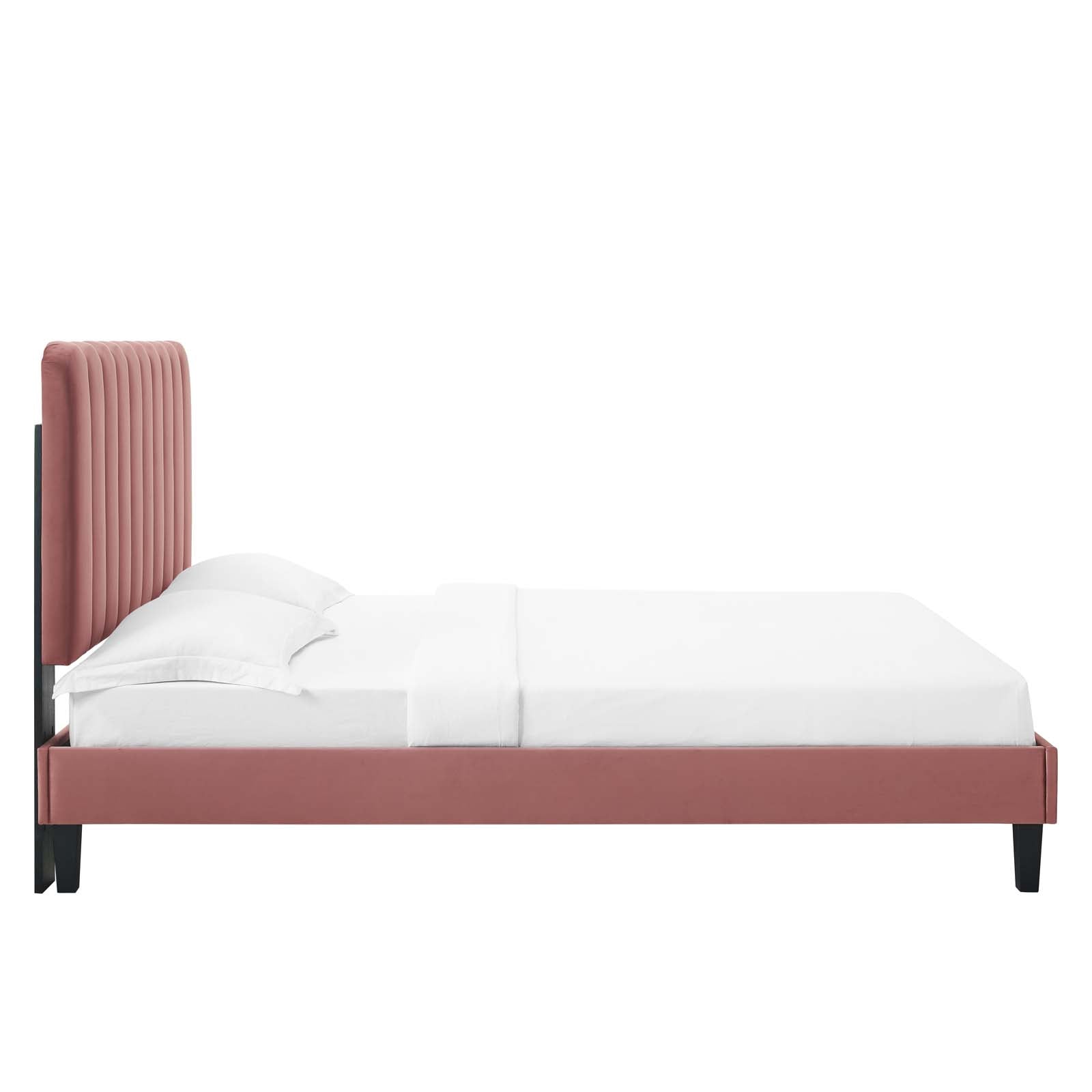 Reagan King Performance Velvet Platform Bed By Modway - MOD-7078 | Beds | Modishstore - 27