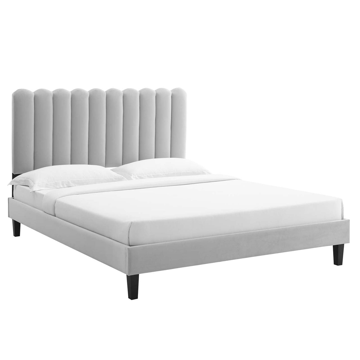 Reagan King Performance Velvet Platform Bed By Modway - MOD-7078 | Beds | Modishstore - 33