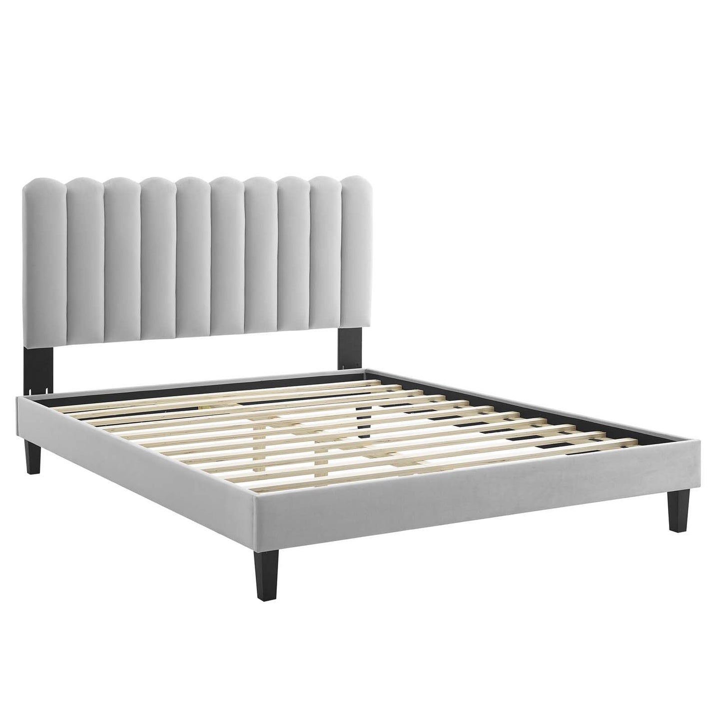 Reagan King Performance Velvet Platform Bed By Modway - MOD-7078 | Beds | Modishstore - 42
