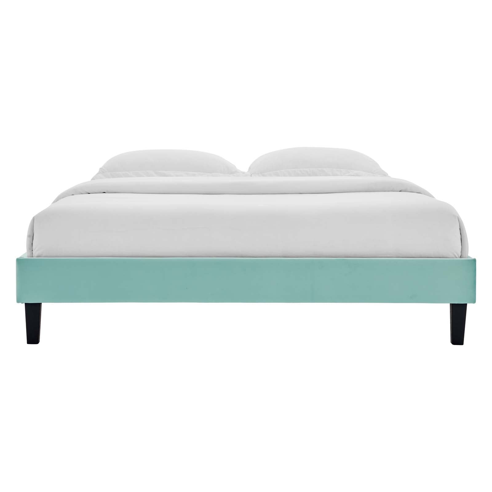 Reagan King Performance Velvet Platform Bed By Modway - MOD-7078 | Beds | Modishstore - 64