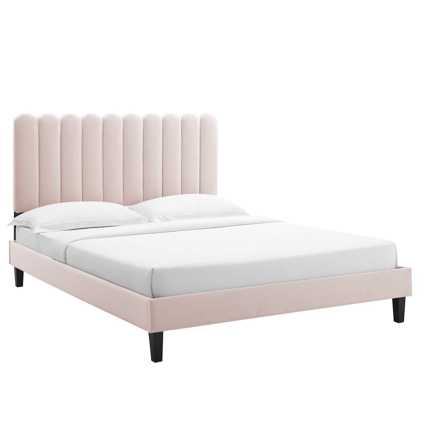 Reagan King Performance Velvet Platform Bed By Modway - MOD-7078 | Beds | Modishstore - 81