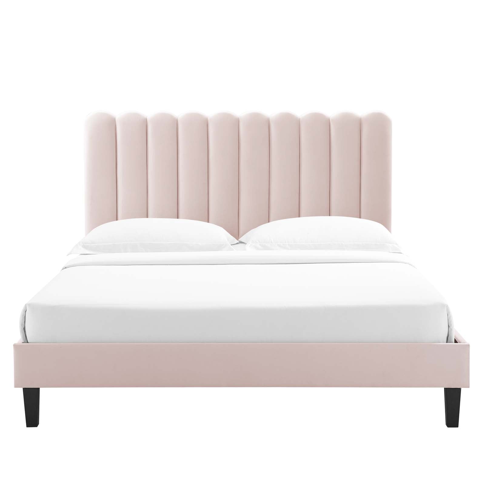 Reagan King Performance Velvet Platform Bed By Modway - MOD-7078 | Beds | Modishstore - 92