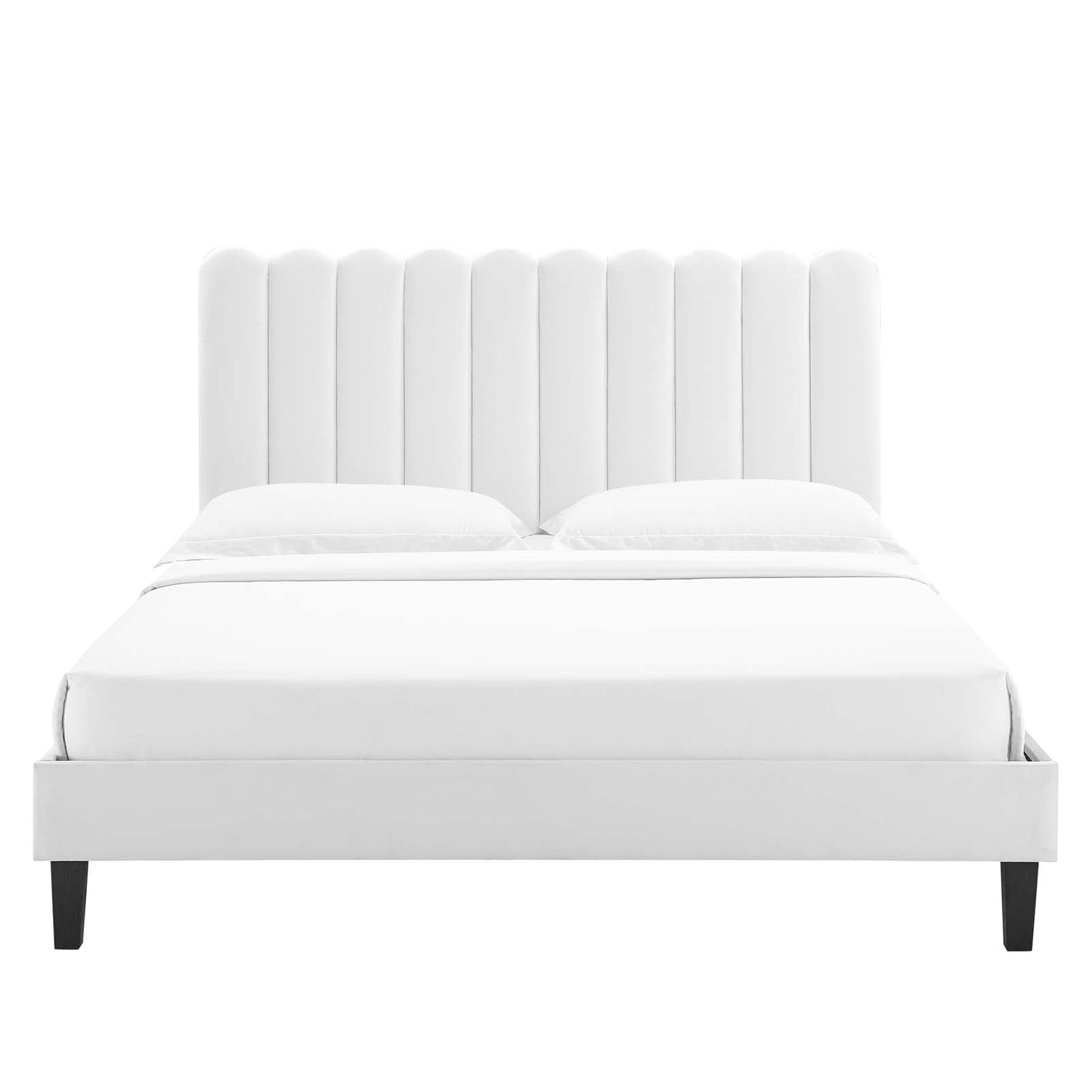 Reagan King Performance Velvet Platform Bed By Modway - MOD-7078 | Beds | Modishstore - 124
