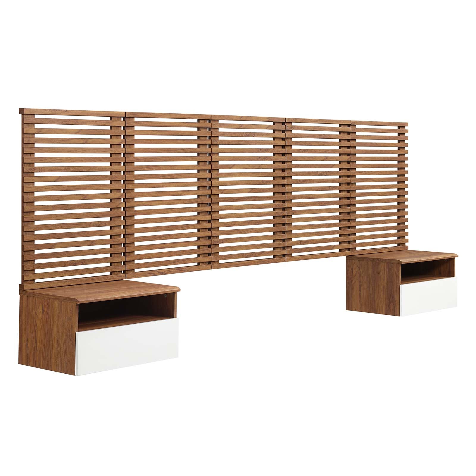 Render Wall Mount Queen Headboard and Modern Nightstands By Modway - MOD-7113 | Headboards | Modishstore - 2