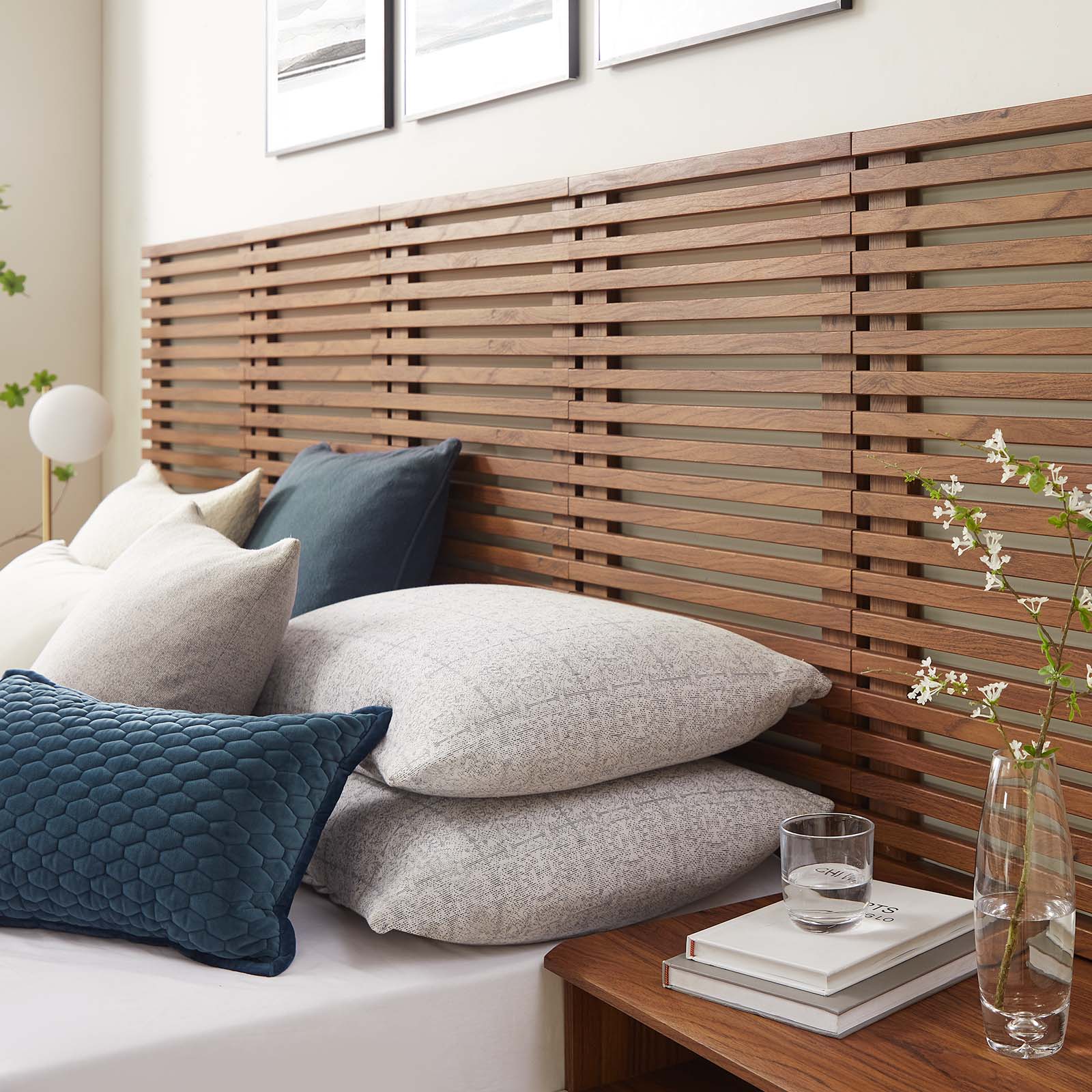 Render Wall Mount Queen Headboard and Modern Nightstands By Modway - MOD-7113 | Headboards | Modishstore - 7