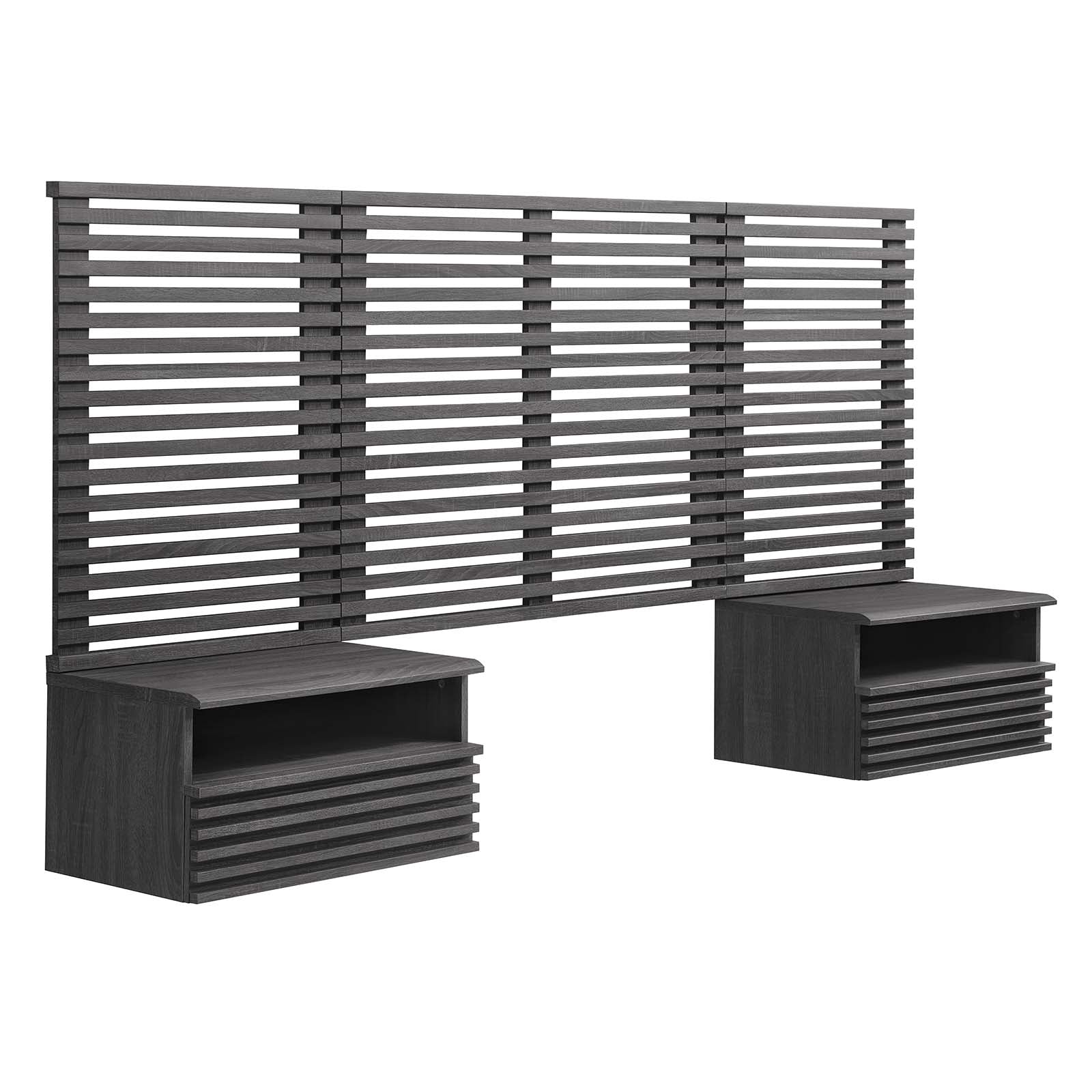 Render Wall Mount Twin Headboard and Modern Nightstands By Modway - MOD-7115 | Headboards | Modishstore - 2