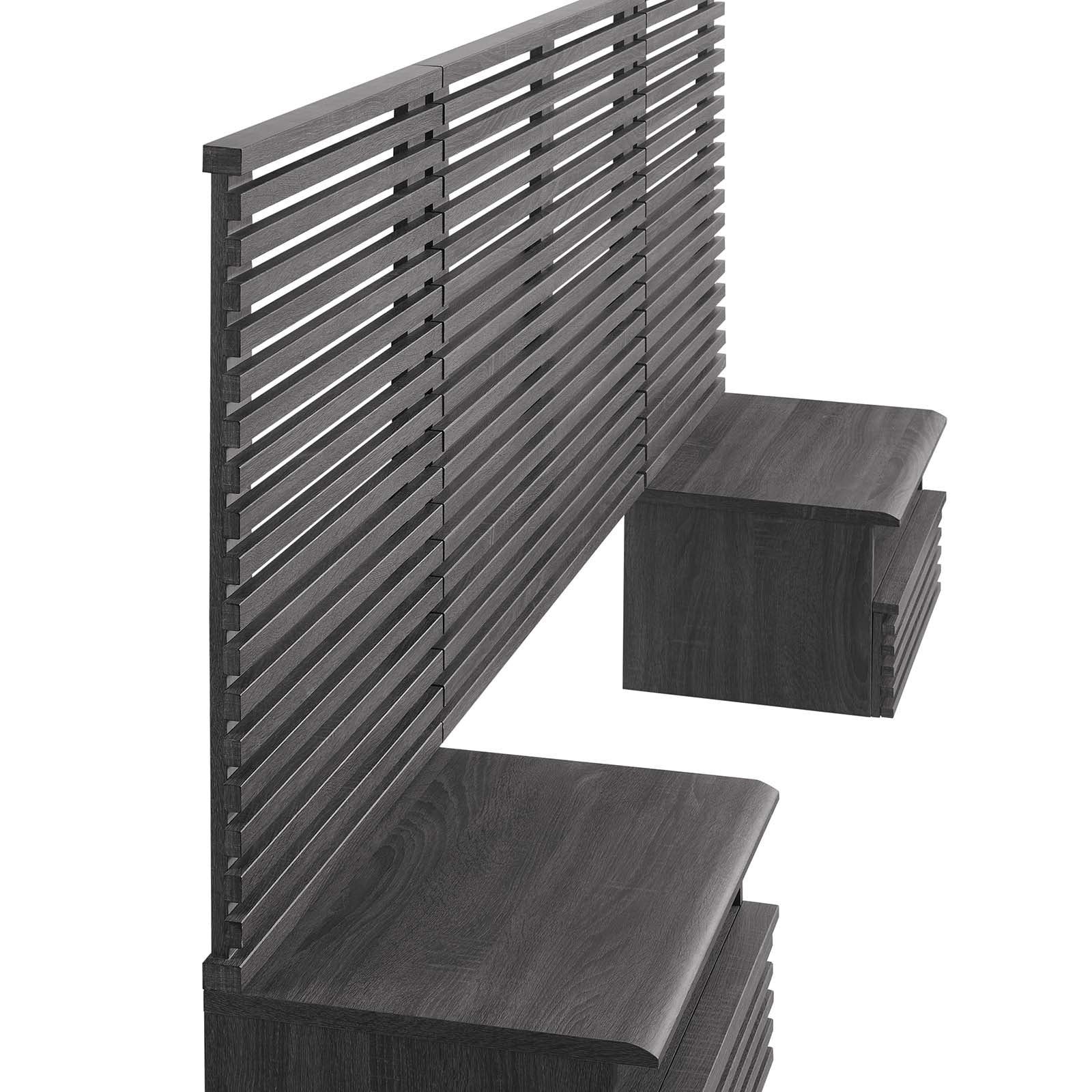 Render Wall Mount Twin Headboard and Modern Nightstands By Modway - MOD-7115 | Headboards | Modishstore - 4