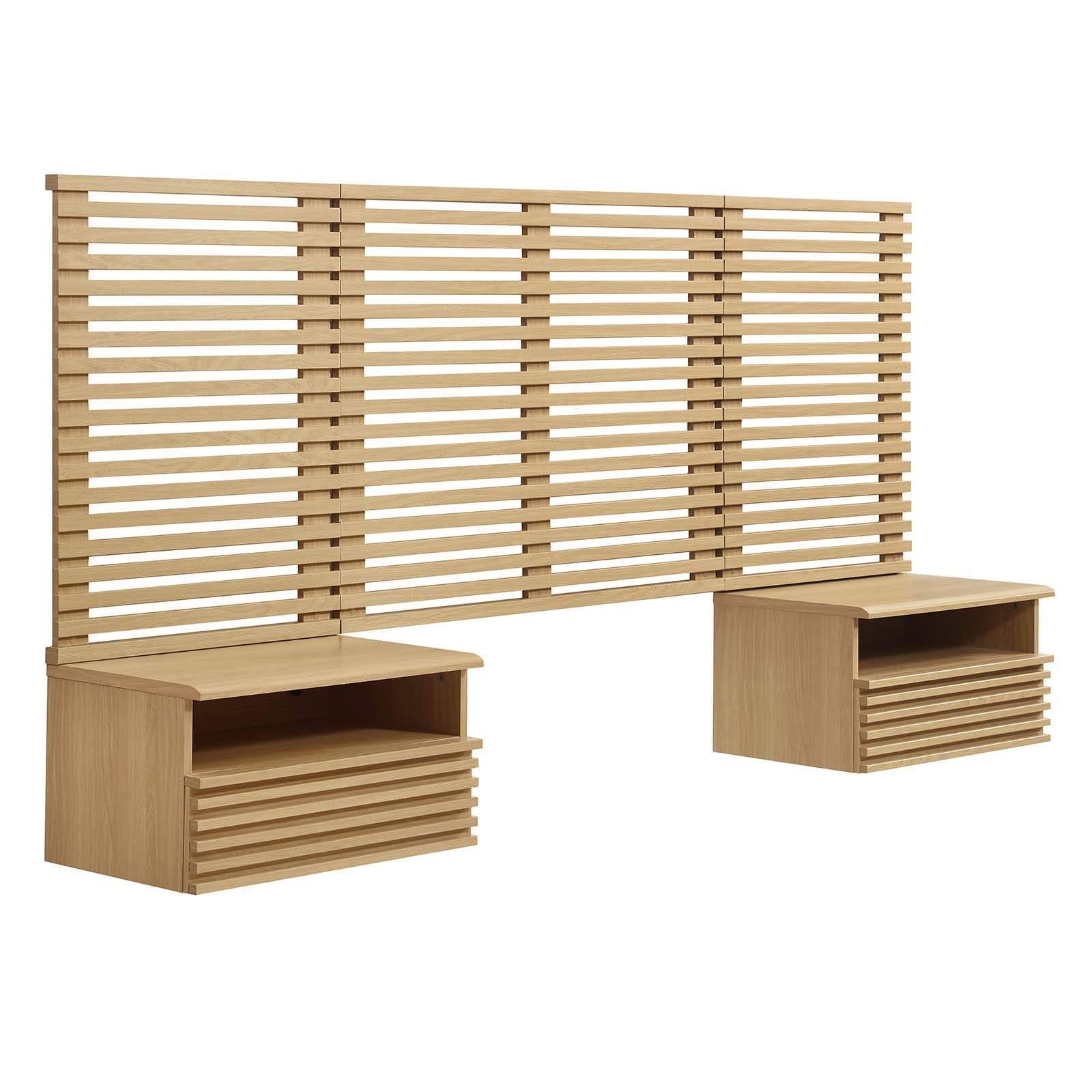 Render Wall Mount Twin Headboard and Modern Nightstands By Modway - MOD-7115 | Headboards | Modishstore - 9