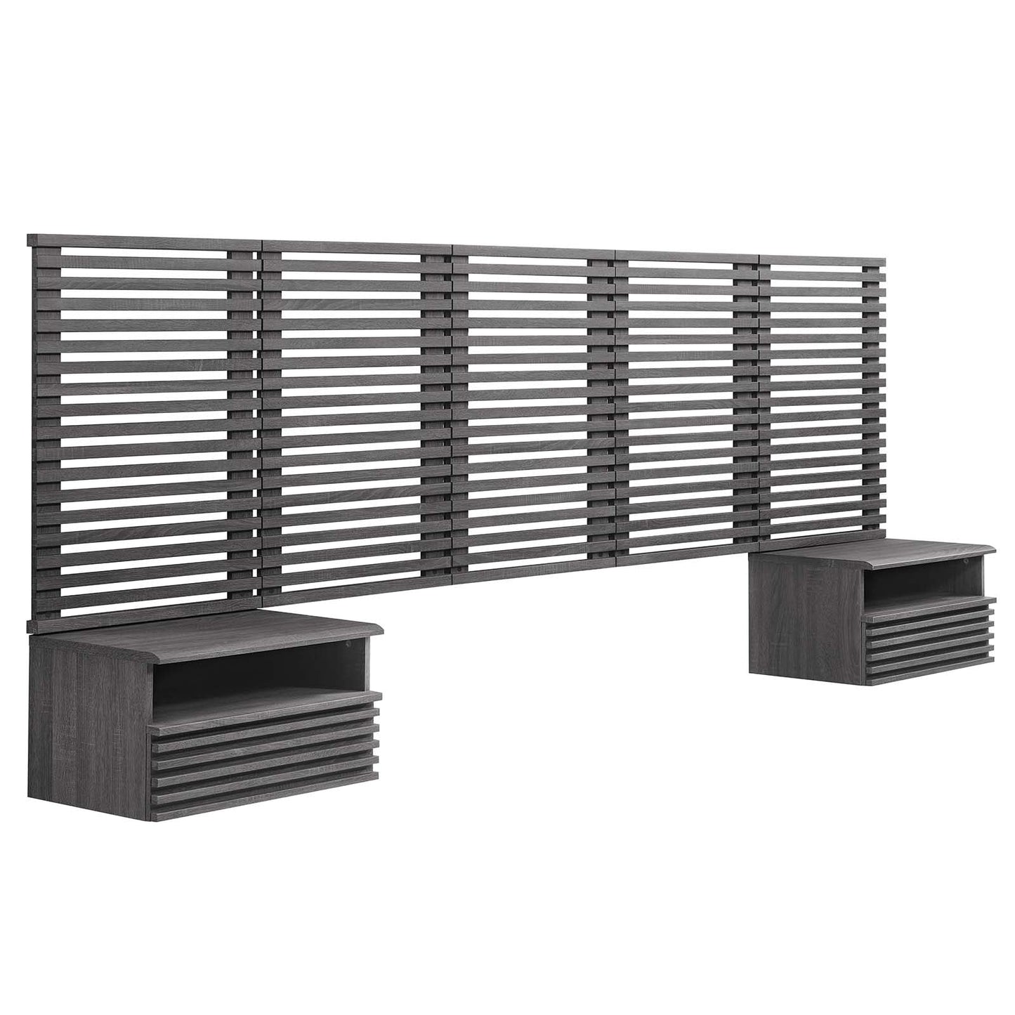 Render Wall Mount Queen Headboard and Modern Nightstands By Modway - MOD-7116 | Headboards | Modishstore - 2