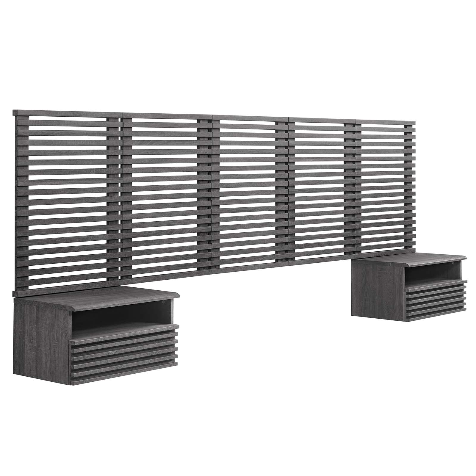 Render Wall Mount Queen Headboard and Modern Nightstands By Modway - MOD-7116 | Headboards | Modishstore - 2