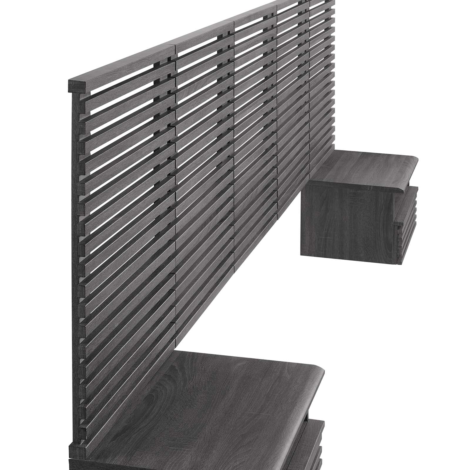 Render Wall Mount Queen Headboard and Modern Nightstands By Modway - MOD-7116 | Headboards | Modishstore - 4
