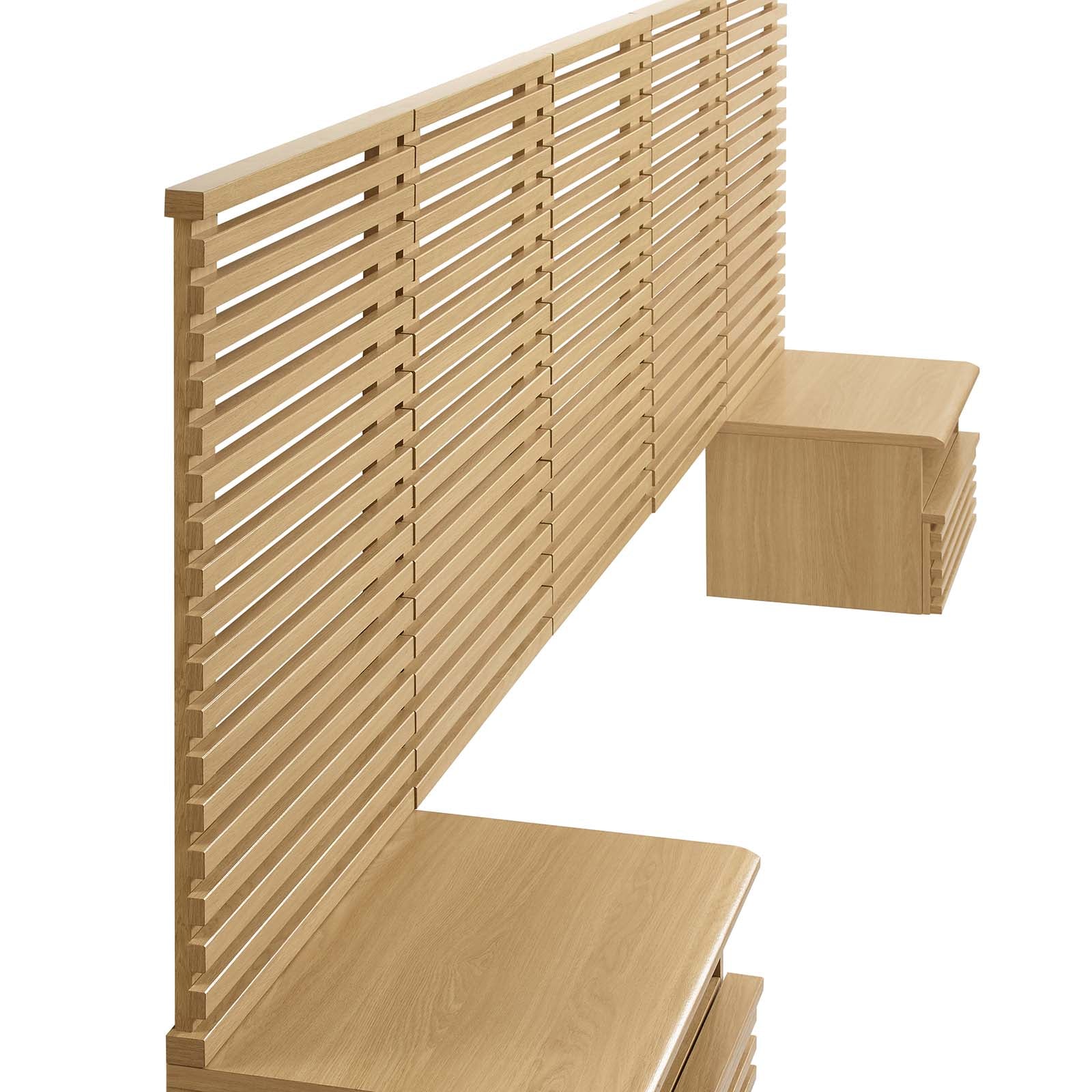 Render Wall Mount Queen Headboard and Modern Nightstands By Modway - MOD-7116 | Headboards | Modishstore - 11