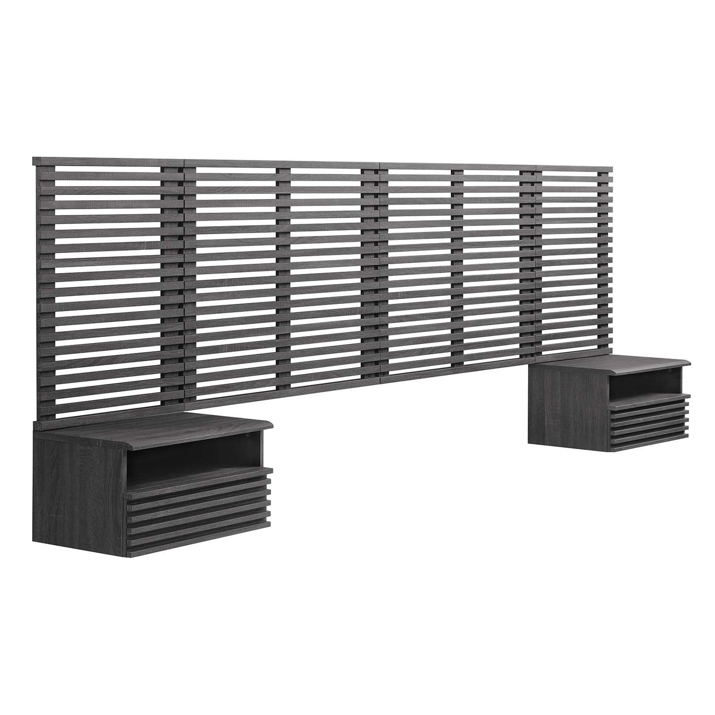 Render Wall Mount King Headboard and Modern Nightstands By Modway - MOD-7117 | Headboards | Modishstore - 2