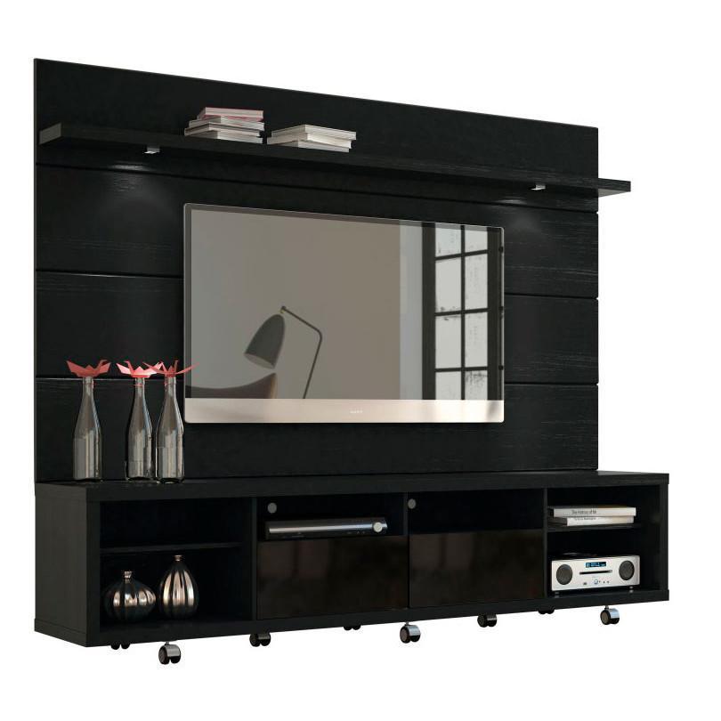 Manhattan Comfort Cabrini TV Stand and Floating Wall TV Panel with LED Lights 2.2 - Modish Store
