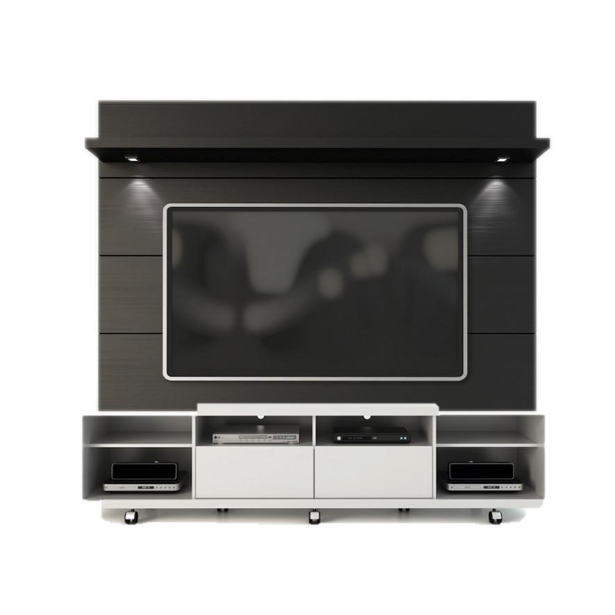 Manhattan Comfort Cabrini TV Stand and Floating Wall TV Panel with LED Lights 2.2 - Modish Store