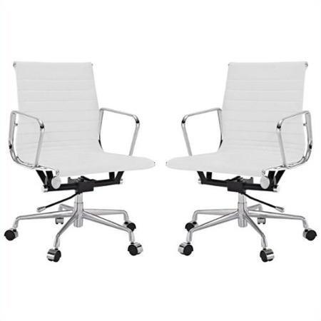 Manhattan Comfort Ellwood Mid - Back Adjustable Office Chair - Modish Store