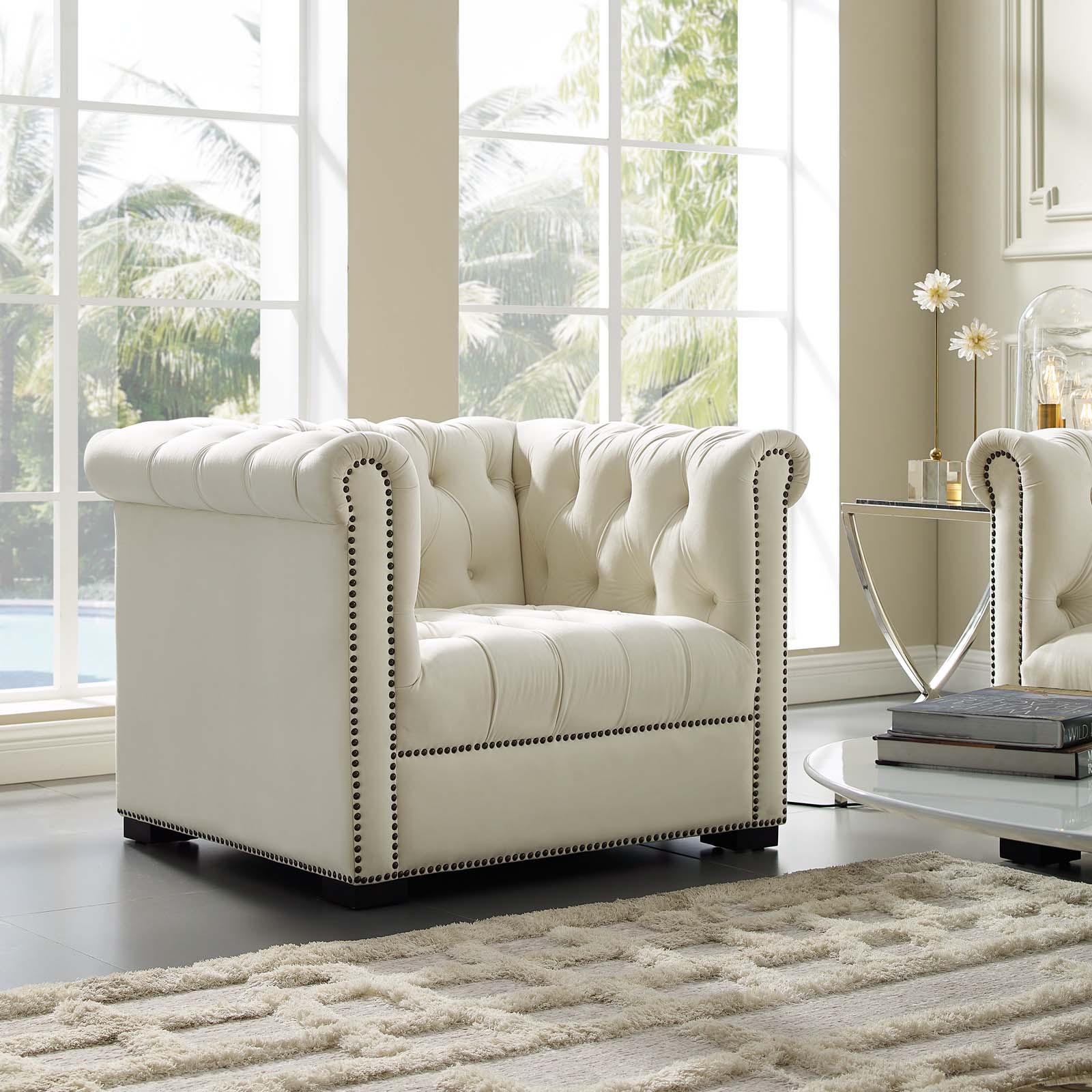 Modway Heritage Upholstered Velvet Armchair | Armchairs | 