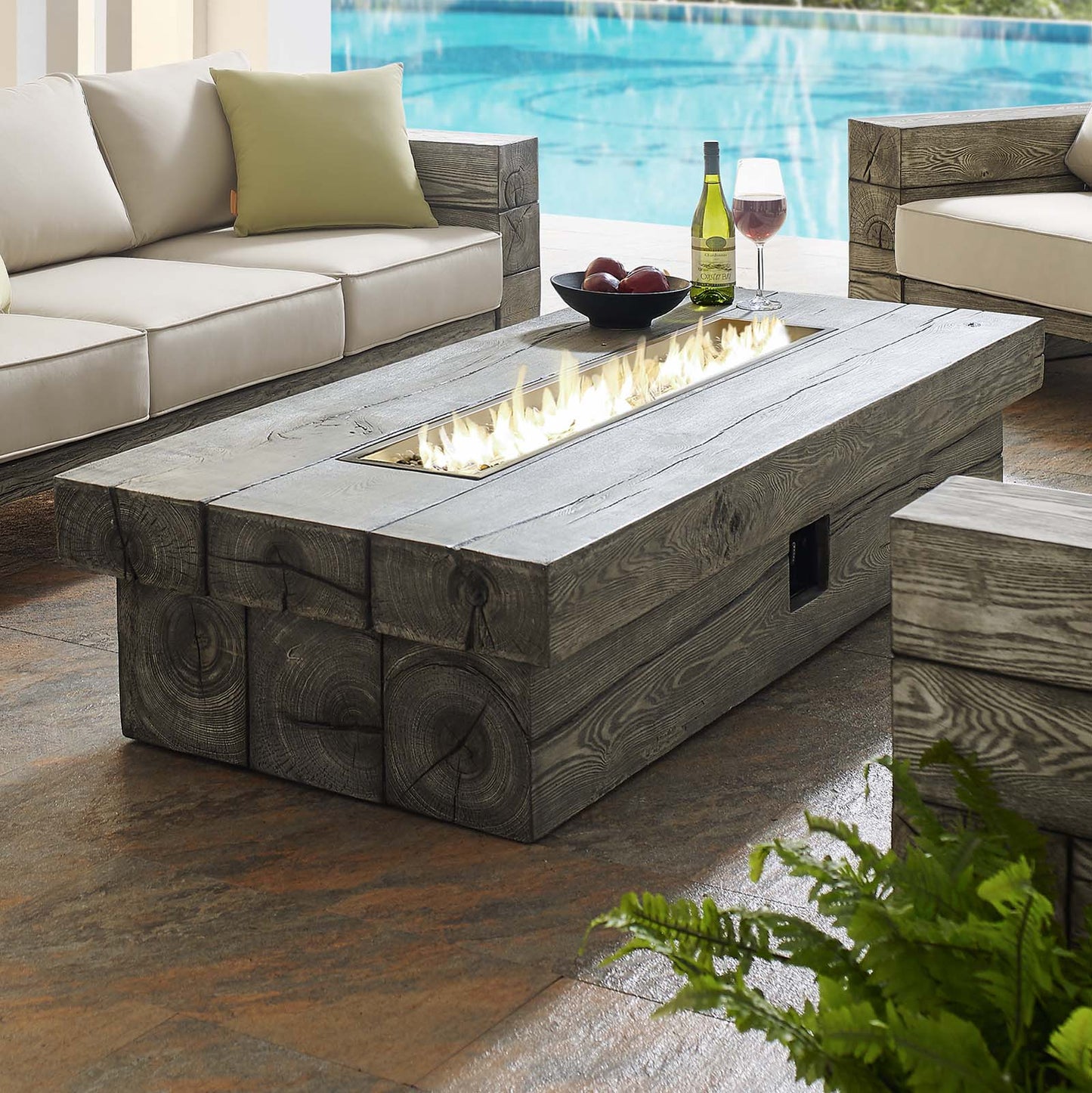 Modway Manteo 70" Rectangular Outdoor Patio Fire Pit Table | Coffee Tables | Modishstore