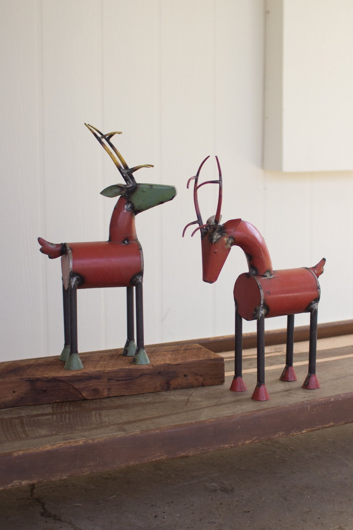 Kalalou Recycled Metal Reindeer - Set Of 2
