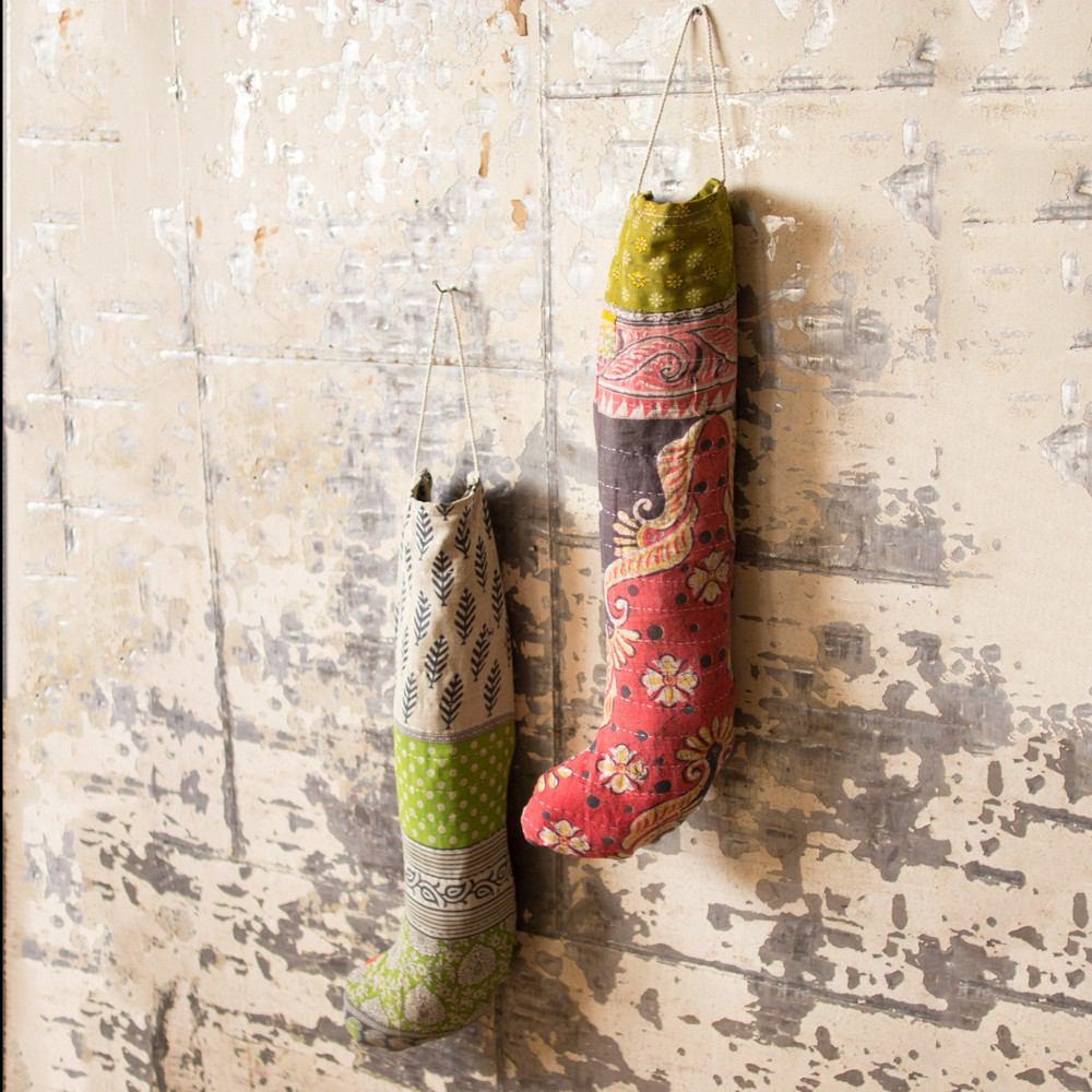 Kalalou Long Kantha Christmas Stockings Assorted - Set of 6