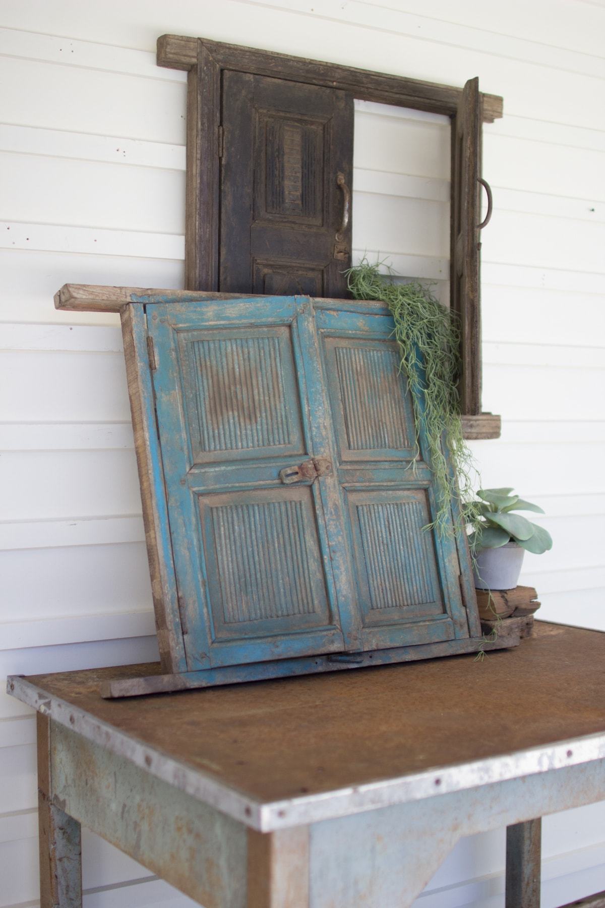 Kalalou Assorted Wooden Windows With Shutters