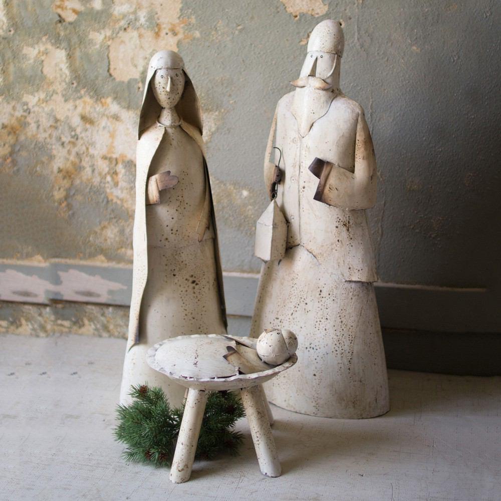 Kalalou Recycled Metal Mary Joseph And Jesus - Set of 3
