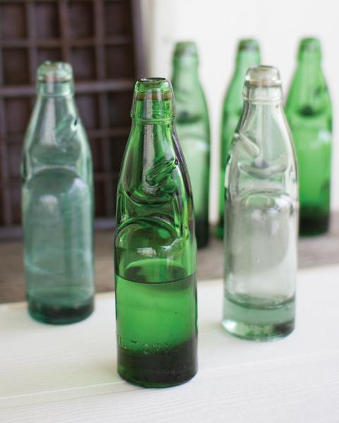 Kalalou Antique Glass Soda Bottle