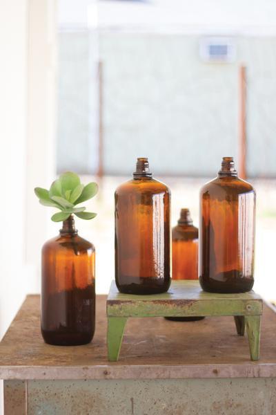 Kalalou Antique Glass Brown Bottle