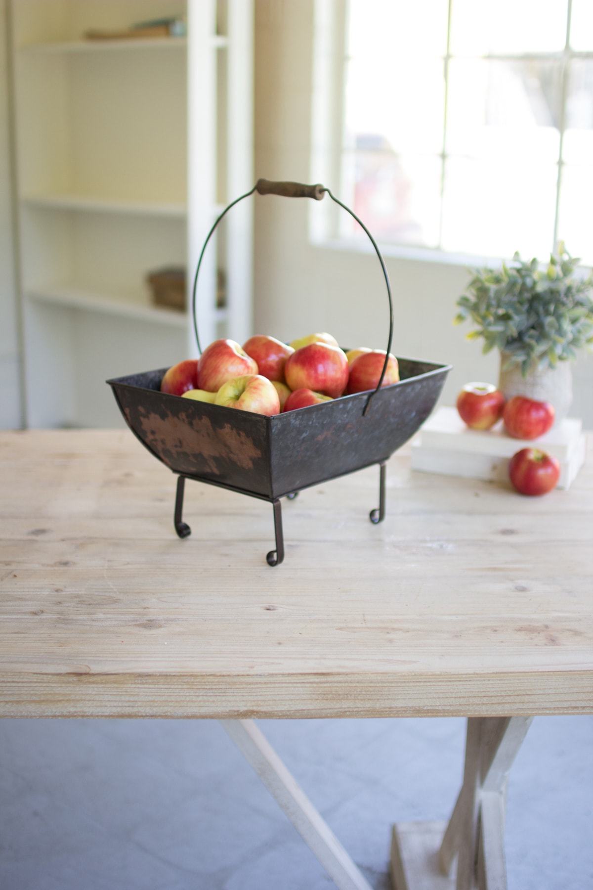 Kalalou Rustic Copper Finish Caddy With Handle