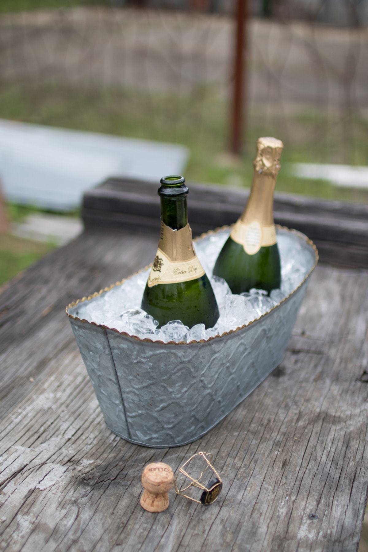 Kalalou Galvanized Boat Vessel With Brass Ruffles Edge