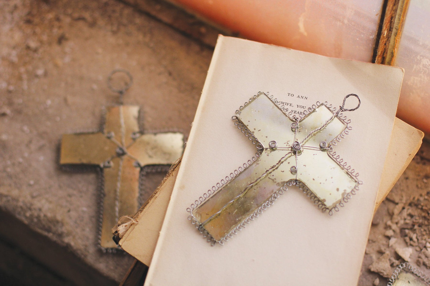 Kalalou Mercury Glass Cross Christmas Ornament