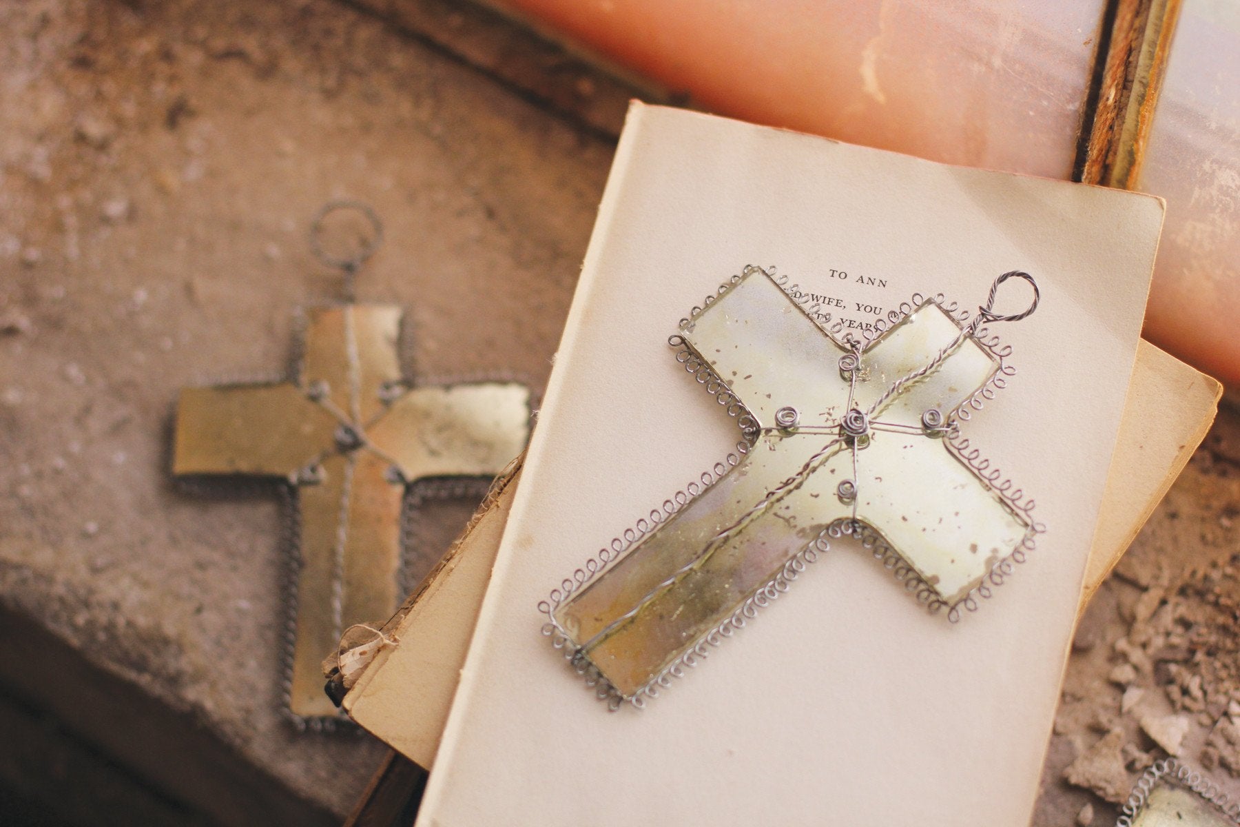 Kalalou Mercury Glass Cross Christmas Ornament