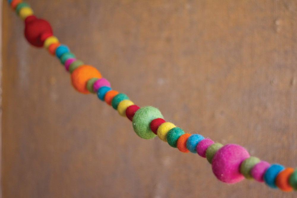 Kalalou Multi-Color Felt Ball Garland