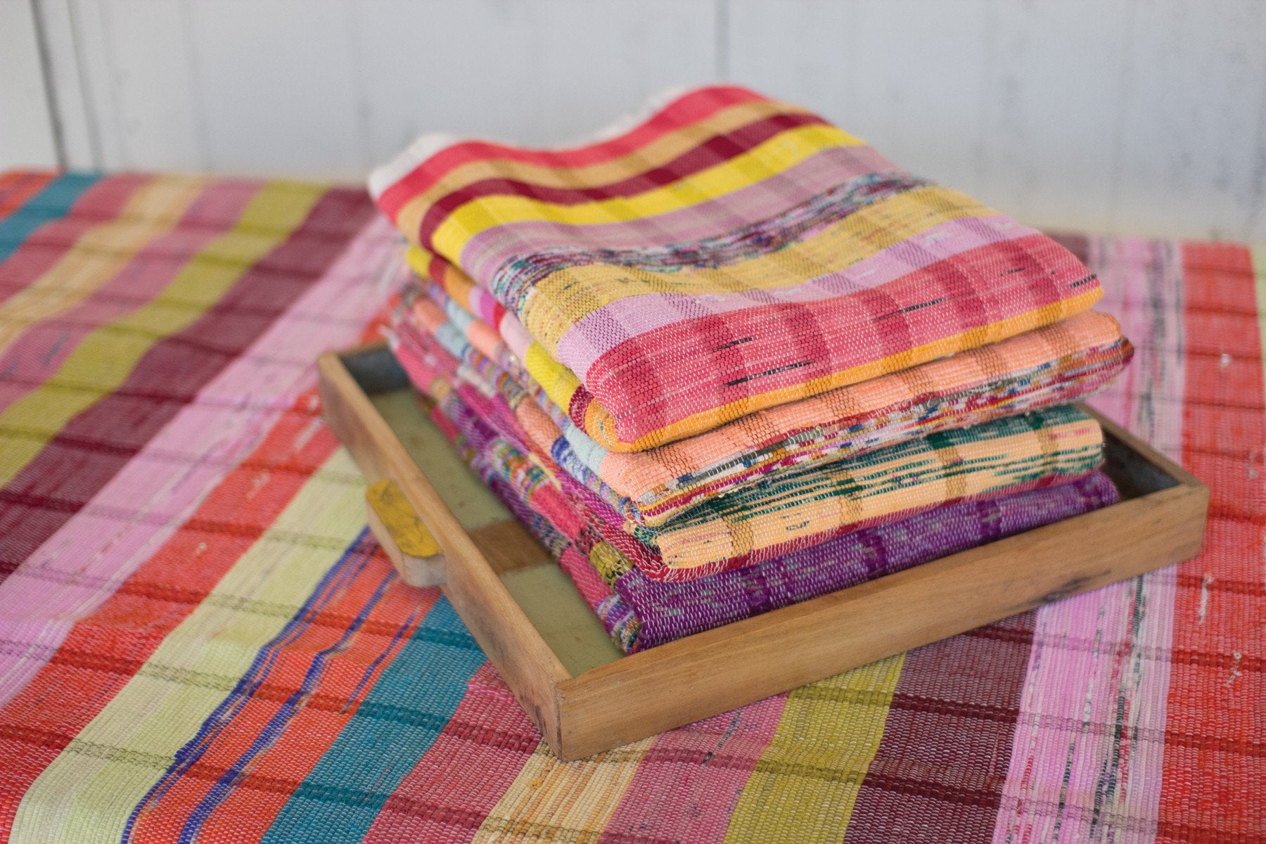 Kalalou Assorted Recycled Cotton Rugs - Set Of 6