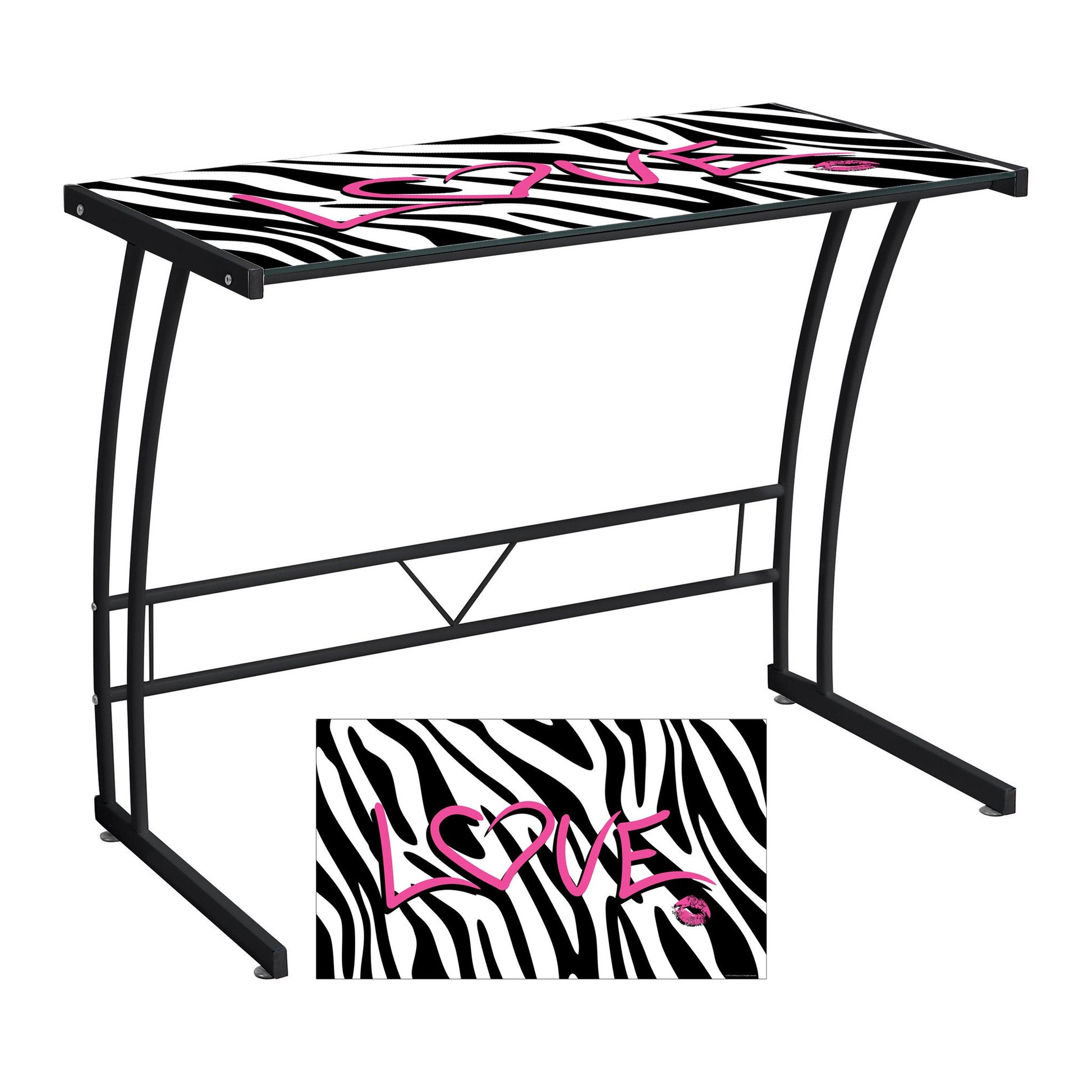 LumiSource Zebra Love Graphic Top Sigma Desk