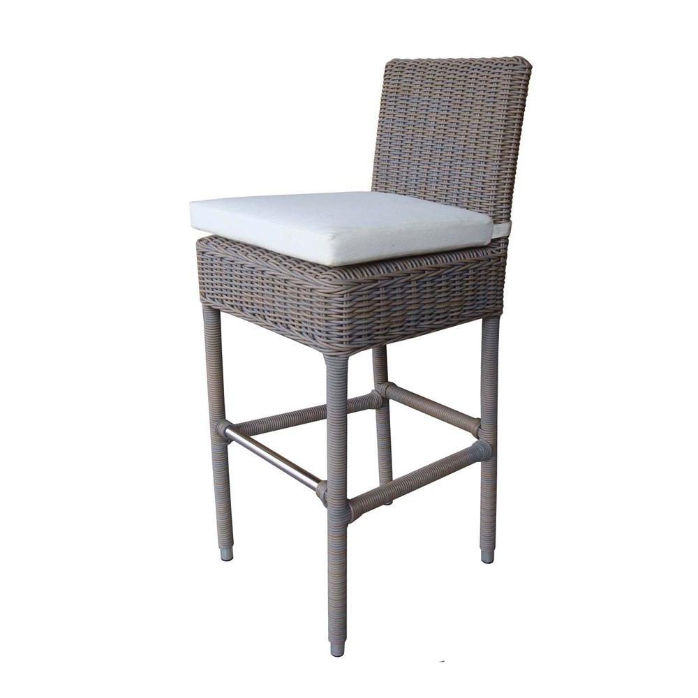 Padma's Plantation Outdoor Boca Barstool - With White Outdoor Cushion