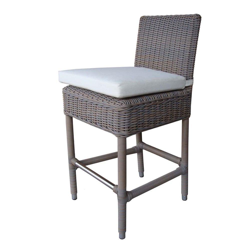 Padma's Plantation Outdoor Boca Counterstool - With White Outdoor Cushion