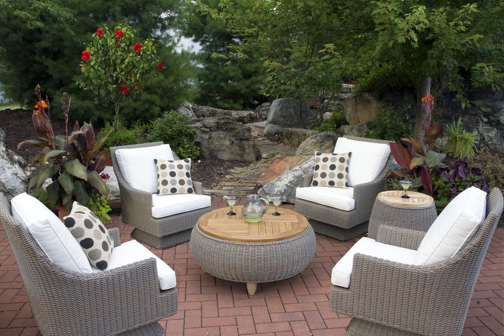 Padma's Plantation Outdoor Paradise End Table With Teak Top