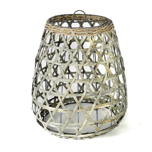 Oohlong Chipped Wood Pendant Shade in Grey Wash - Small