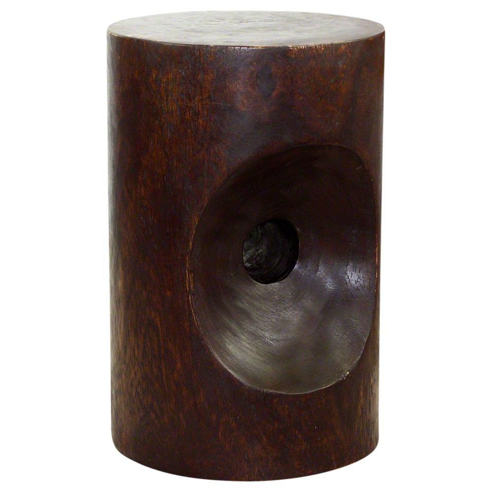 Strata Furniture Peephole End Table in Walnut