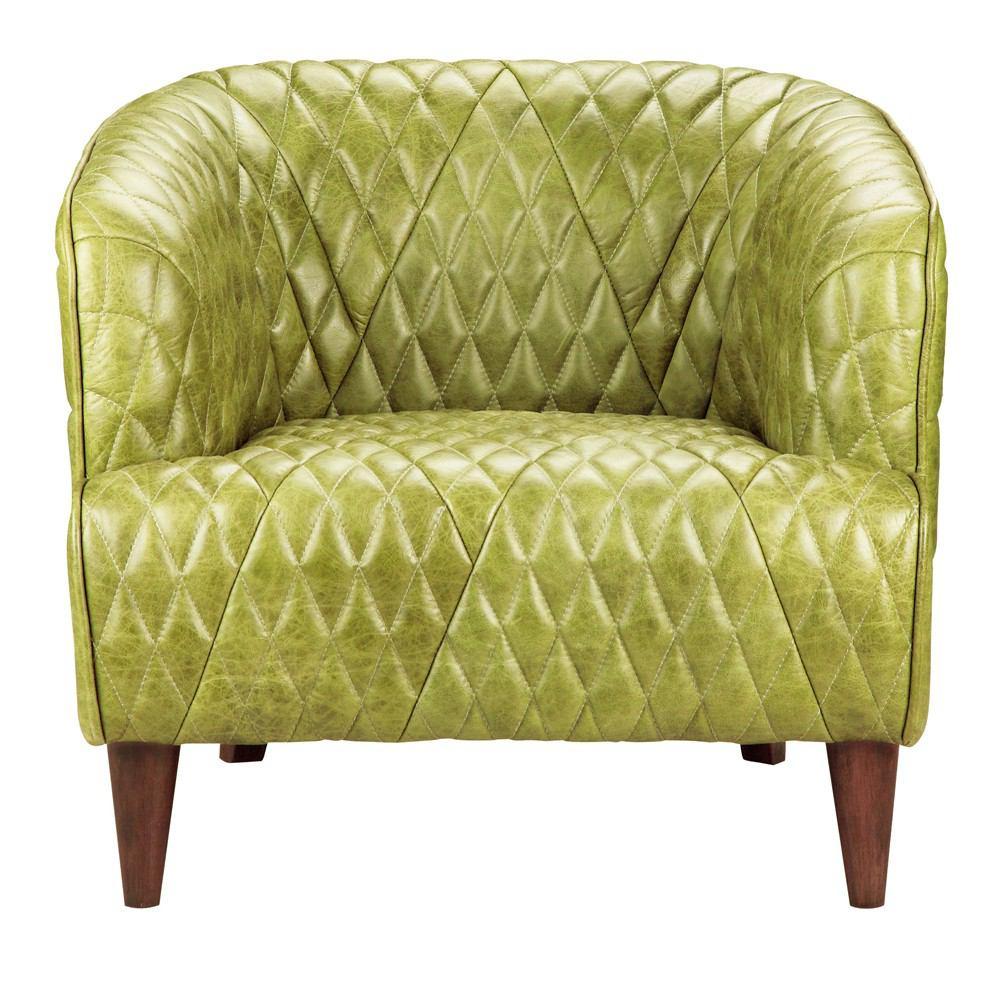 Moe's Home Collection Magdelan Tufted Leather Arm Chair