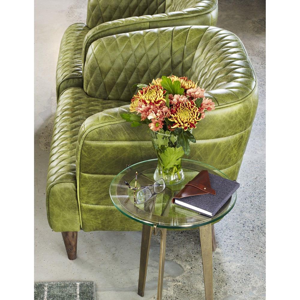 Moe's Home Collection Magdelan Tufted Leather Arm Chair
