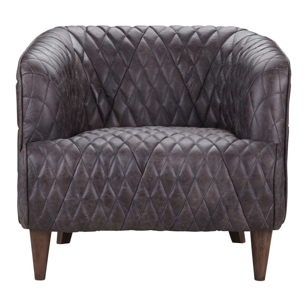 Moe's Home Collection Magdelan Tufted Leather Arm Chair