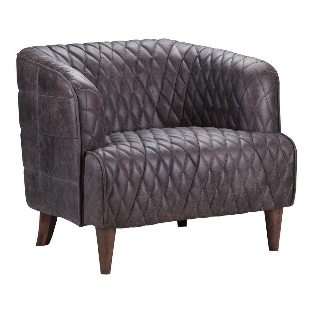 Moe's Home Collection Magdelan Tufted Leather Arm Chair