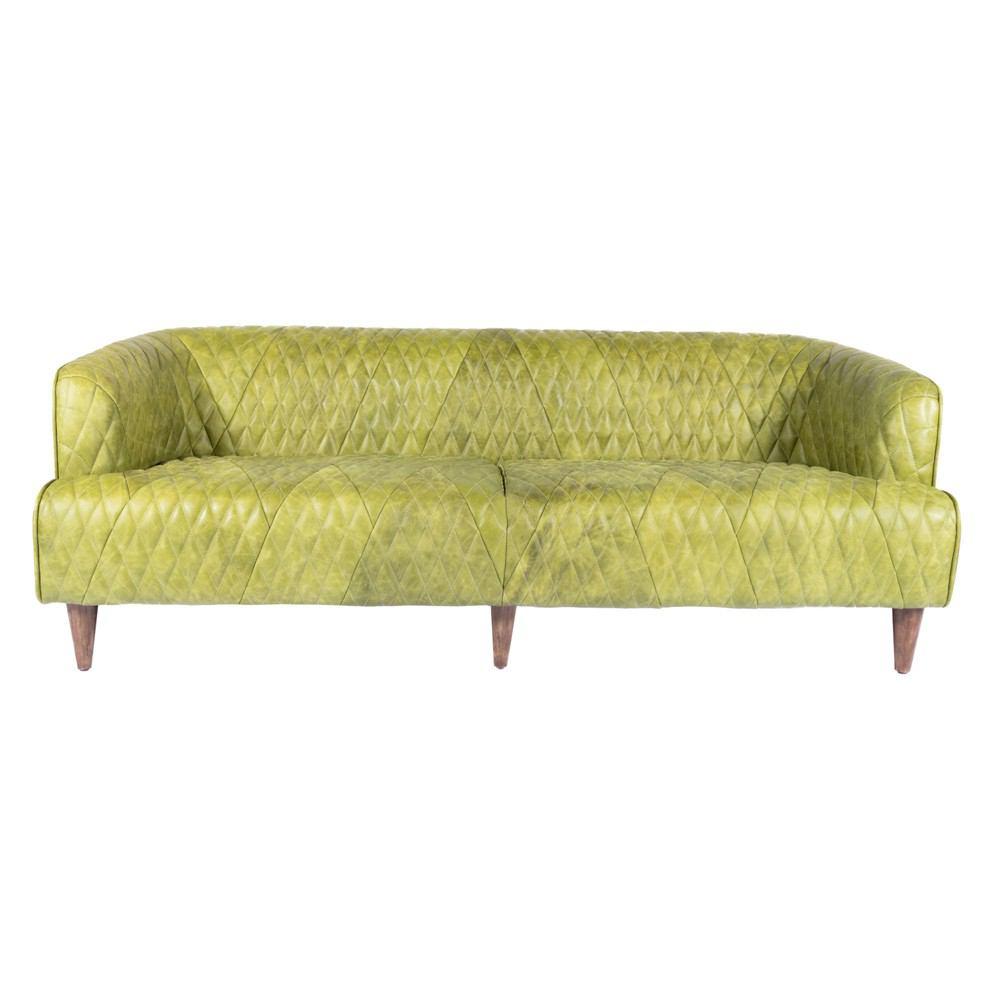 Moe's Home Collection Magdelan Tufted Leather Sofa